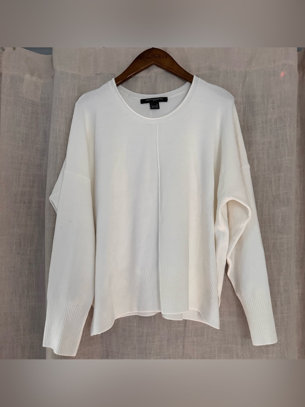 French Connection white casual sweater size large